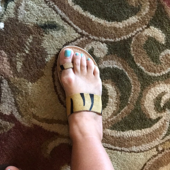 New in box Coconuts tiger calfhair toe sandal. - Picture 6 of 6